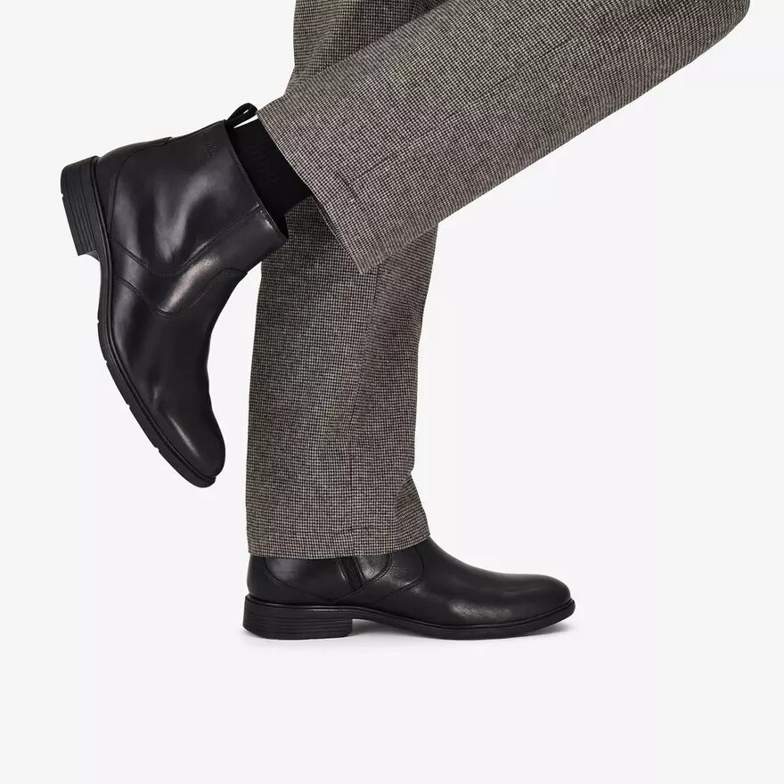 Stivali eleganti da uomo Steadwell Zip in pelle nera Stivali eleganti da uomo Steadwell Zip in pelle nera