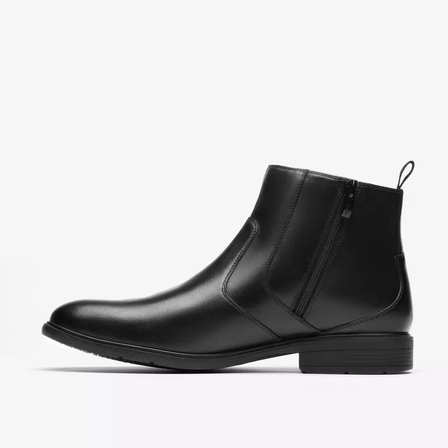 Stivali eleganti da uomo Steadwell Zip in pelle nera Stivali eleganti da uomo Steadwell Zip in pelle nera