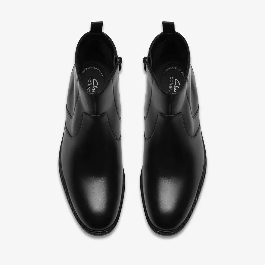 Stivali eleganti da uomo Steadwell Zip in pelle nera Stivali eleganti da uomo Steadwell Zip in pelle nera