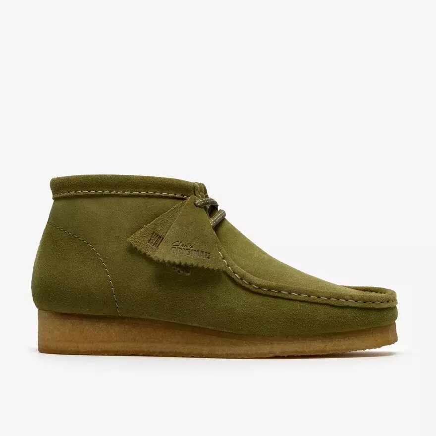 Stivali Wallabee da uomo in pelle scamosciata verde Stivali Wallabee da uomo in pelle scamosciata verde