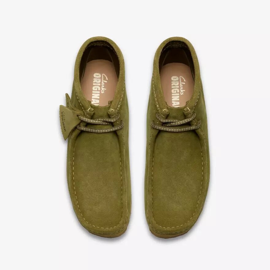 Stivali Wallabee da uomo in pelle scamosciata verde Stivali Wallabee da uomo in pelle scamosciata verde