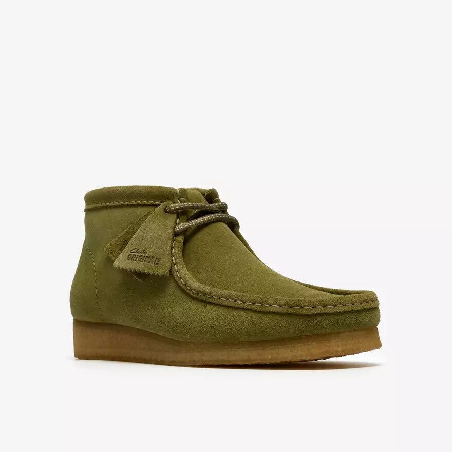 Stivali Wallabee da uomo in pelle scamosciata verde Stivali Wallabee da uomo in pelle scamosciata verde