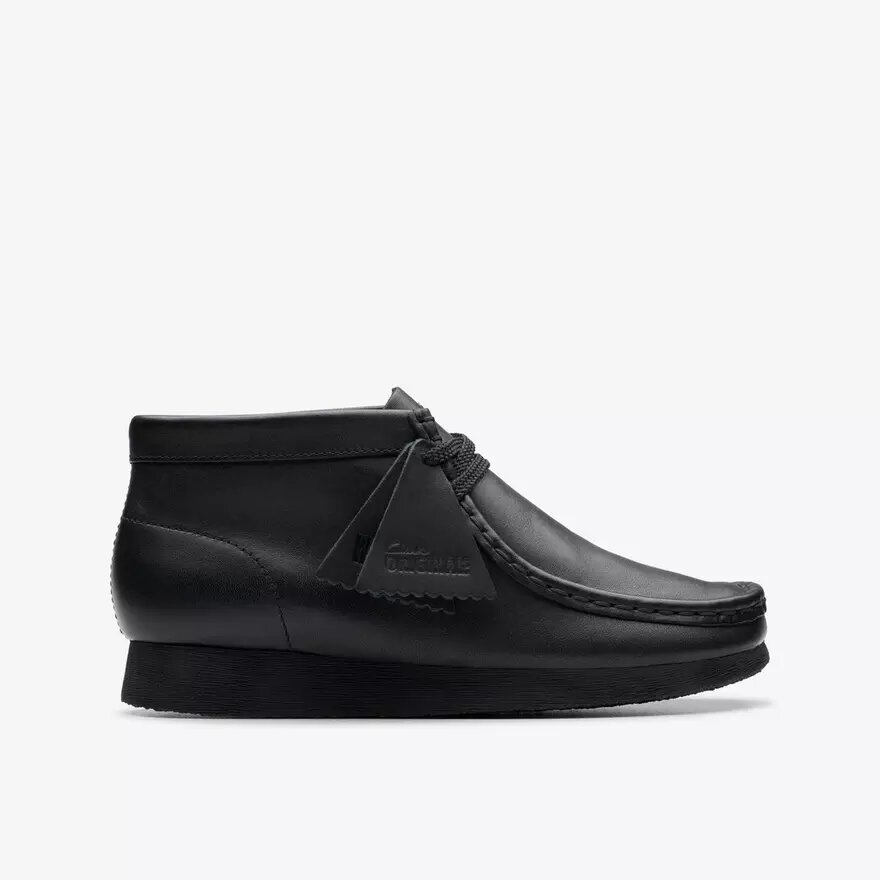 Stivali Wallabee per bambini Wallabee in pelle nera per i più grandi Stivali Wallabee per bambini Wallabee in pelle nera per i più grandi
