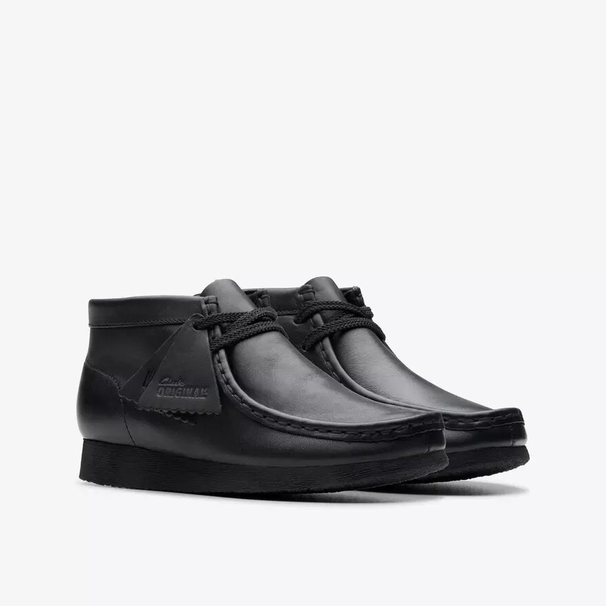 Stivali Wallabee per bambini Wallabee in pelle nera per i più grandi Stivali Wallabee per bambini Wallabee in pelle nera per i più grandi