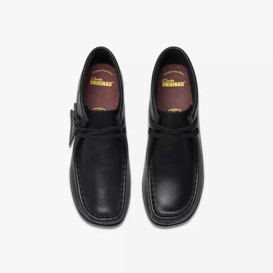 Stivali Wallabee per bambini Wallabee in pelle nera per i più grandi Stivali Wallabee per bambini Wallabee in pelle nera per i più grandi
