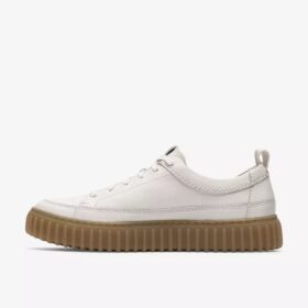 Torhill Lace da uomo in pelle bianca