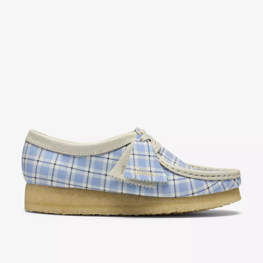 Wallabee da donna a quadretti blu Wallabee da donna a quadretti blu