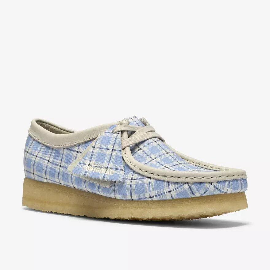 Wallabee da donna a quadretti blu Wallabee da donna a quadretti blu