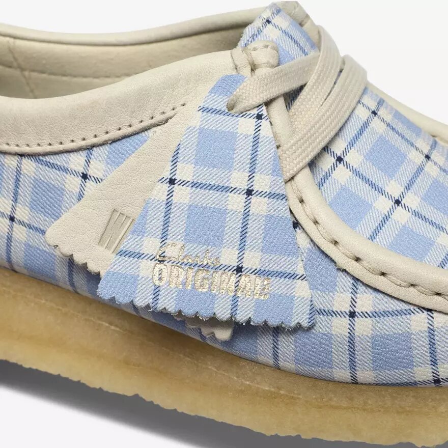 Wallabee da donna a quadretti blu Wallabee da donna a quadretti blu