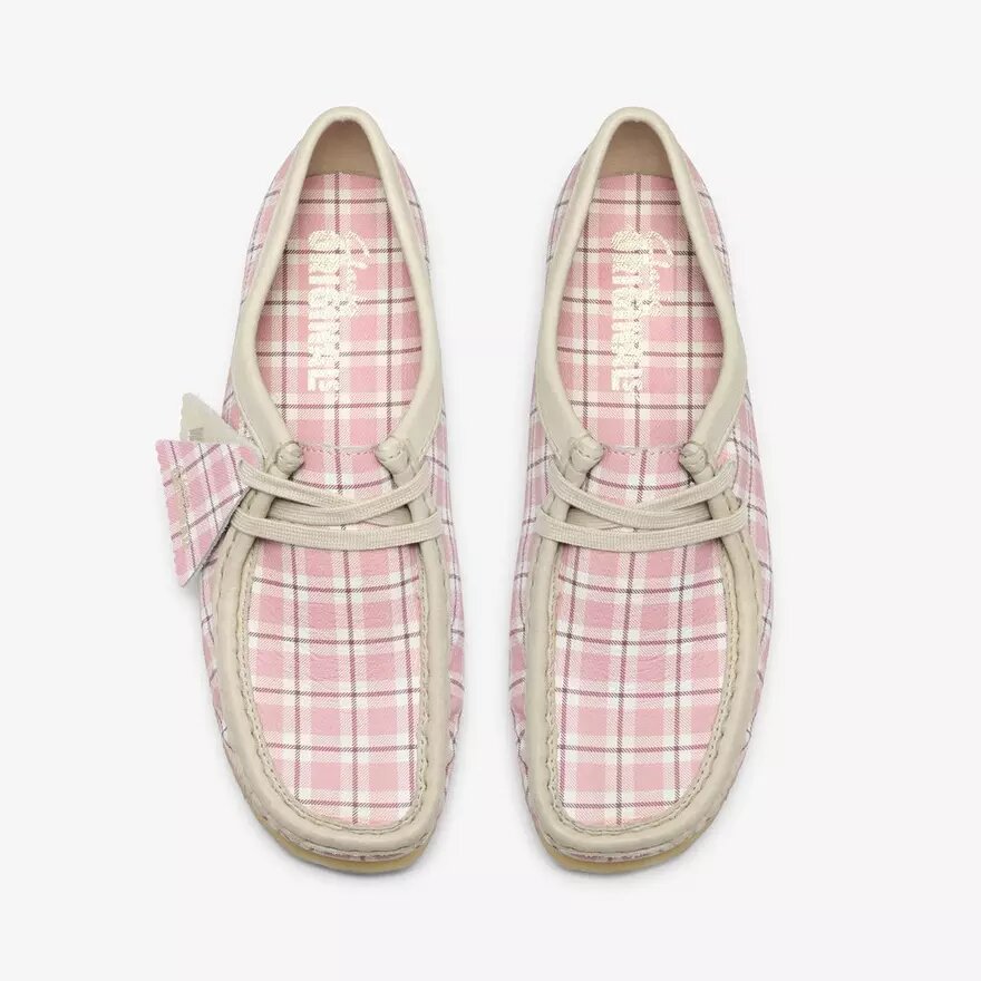 Wallabee da donna a quadretti rosa Gingham Wallabee da donna a quadretti rosa Gingham