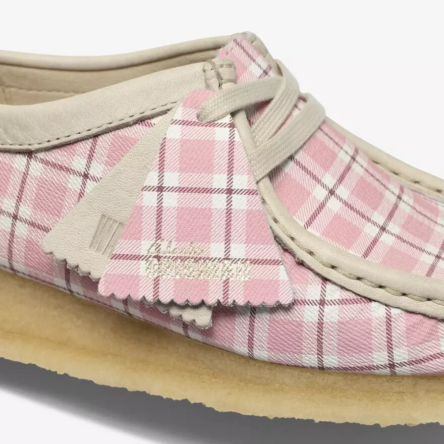 Wallabee da donna a quadretti rosa Gingham Wallabee da donna a quadretti rosa Gingham