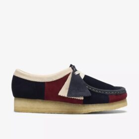 Wallabee da donna a righe blu navy