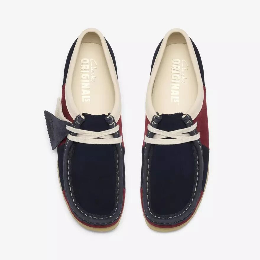 Wallabee da donna a righe blu navy Wallabee da donna a righe blu navy