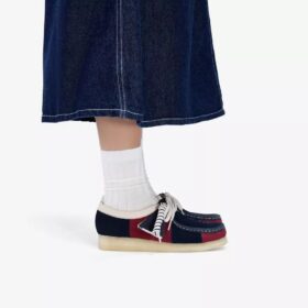 Wallabee da donna a righe blu navy