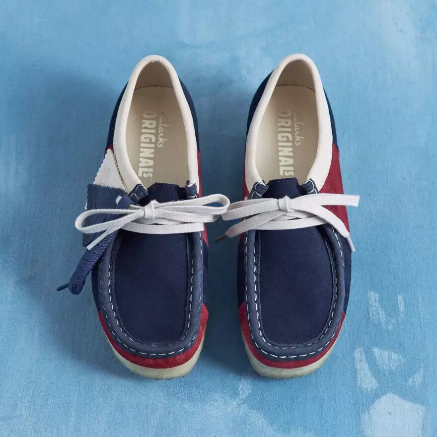 Wallabee da donna a righe blu navy Wallabee da donna a righe blu navy