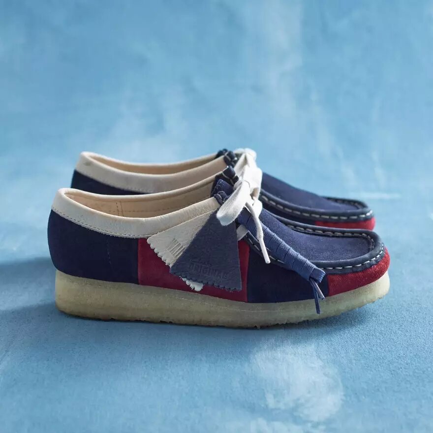Wallabee da donna a righe blu navy Wallabee da donna a righe blu navy