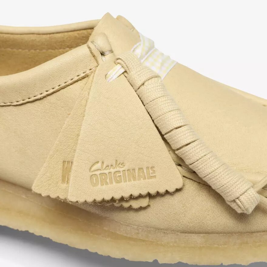 Wallabee da donna in pelle giallo pallido Wallabee da donna in pelle giallo pallido