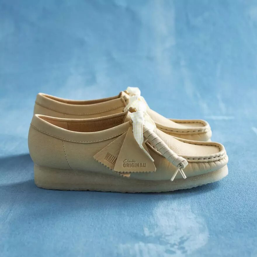Wallabee da donna in pelle giallo pallido Wallabee da donna in pelle giallo pallido
