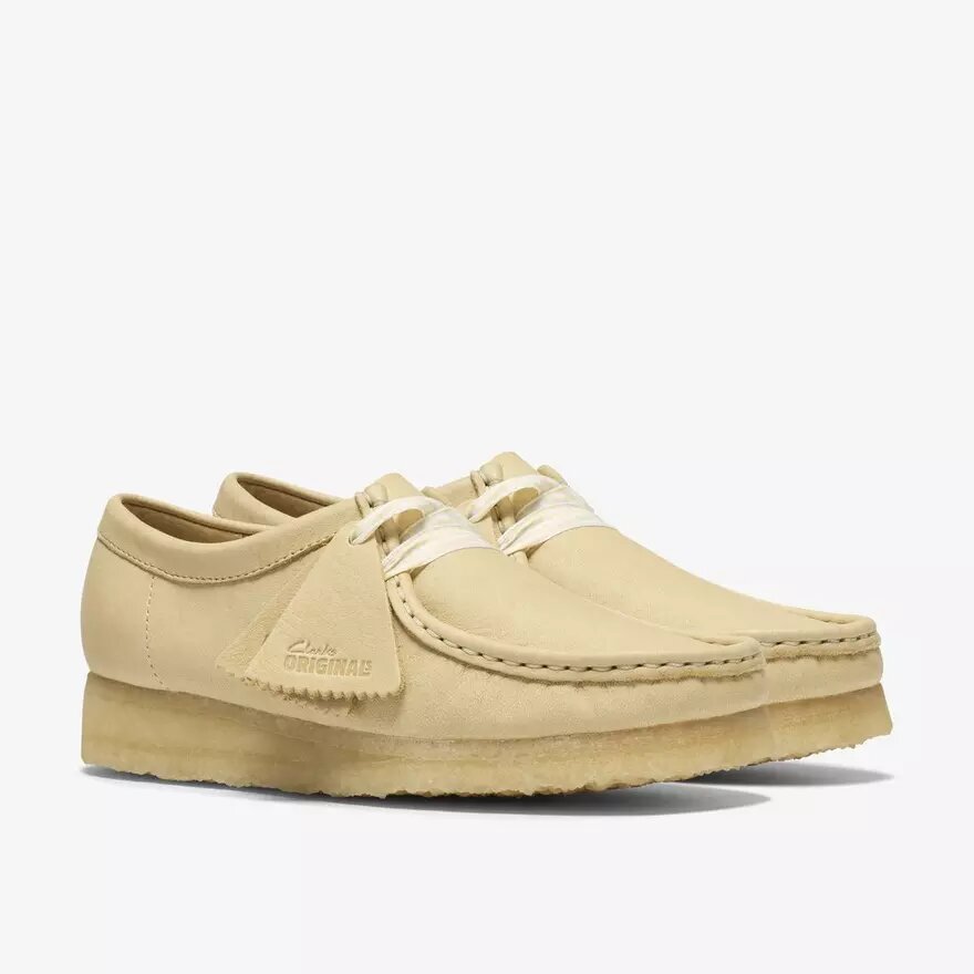 Wallabee da donna in pelle giallo pallido Wallabee da donna in pelle giallo pallido