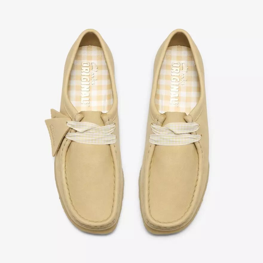 Wallabee da donna in pelle giallo pallido Wallabee da donna in pelle giallo pallido