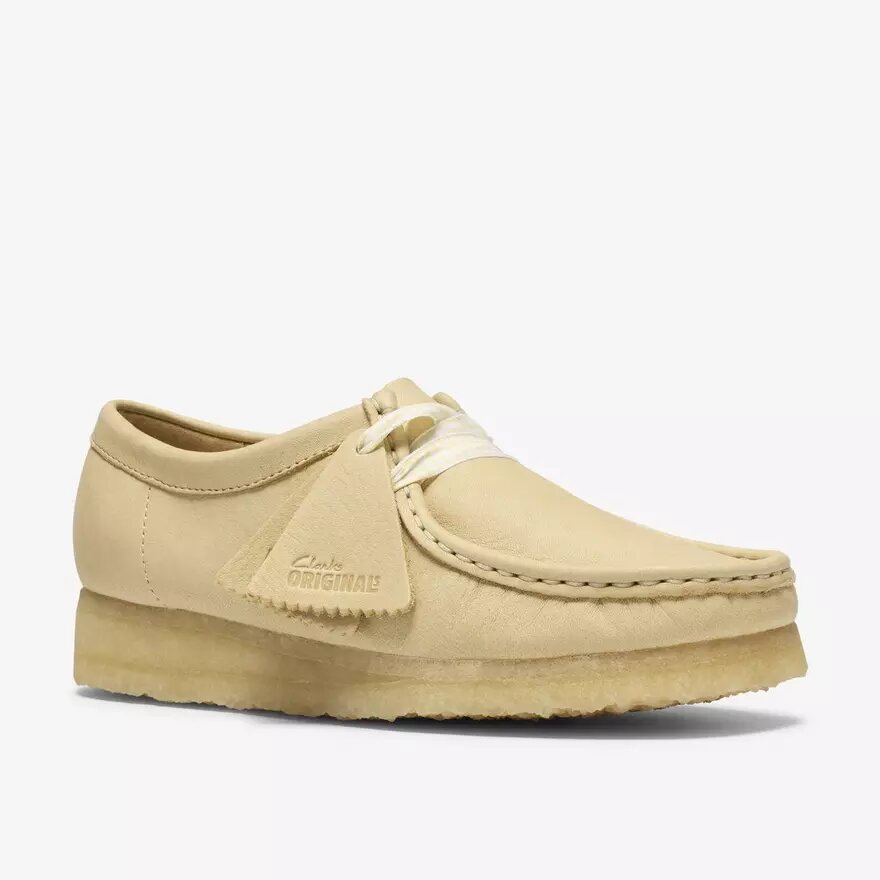 Wallabee da donna in pelle giallo pallido Wallabee da donna in pelle giallo pallido
