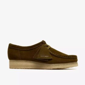 Wallabee da donna in pelle scamosciata color oliva