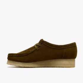 Wallabee da donna in pelle scamosciata color oliva