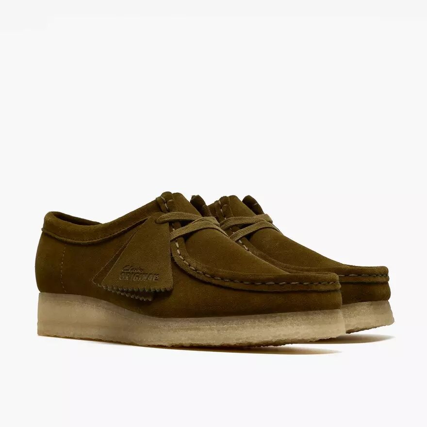 Wallabee da donna in pelle scamosciata color oliva Wallabee da donna in pelle scamosciata color oliva