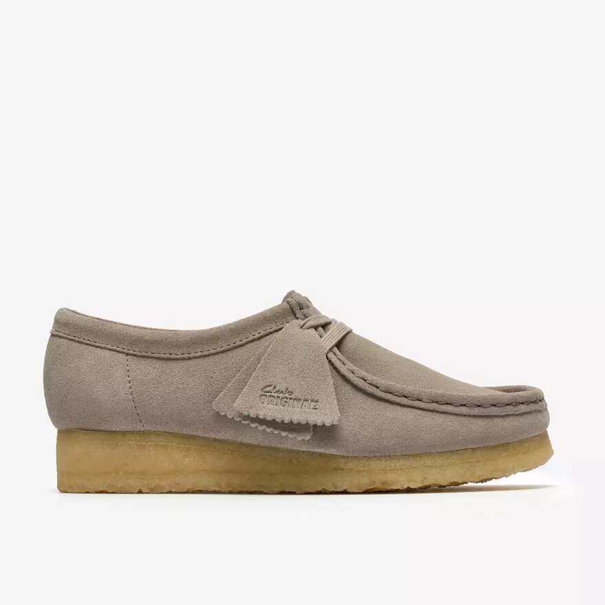 Wallabee da donna in pelle scamosciata grigio chiaro Wallabee da donna in pelle scamosciata grigio chiaro