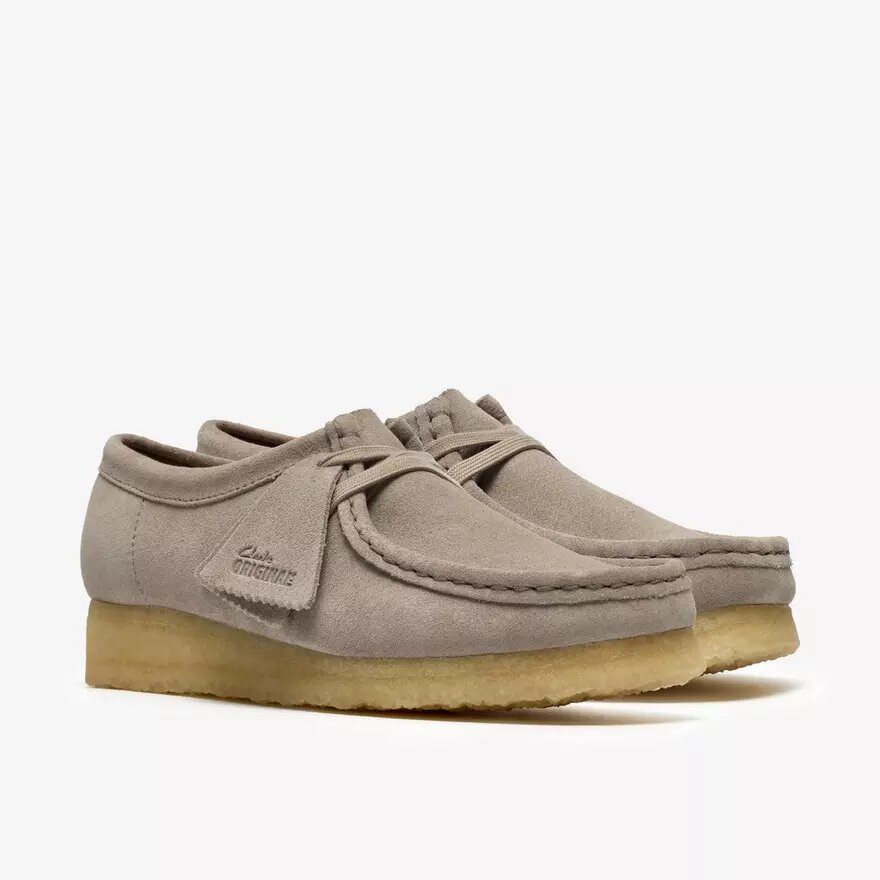 Wallabee da donna in pelle scamosciata grigio chiaro Wallabee da donna in pelle scamosciata grigio chiaro
