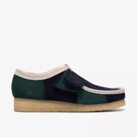 Wallabee da uomo a righe blu/verdi
