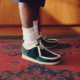Wallabee da uomo a righe blu/verdi