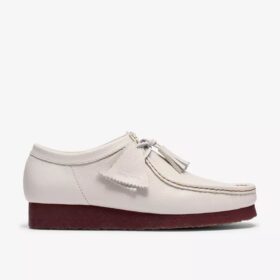 Wallabee da uomo in pelle bianca