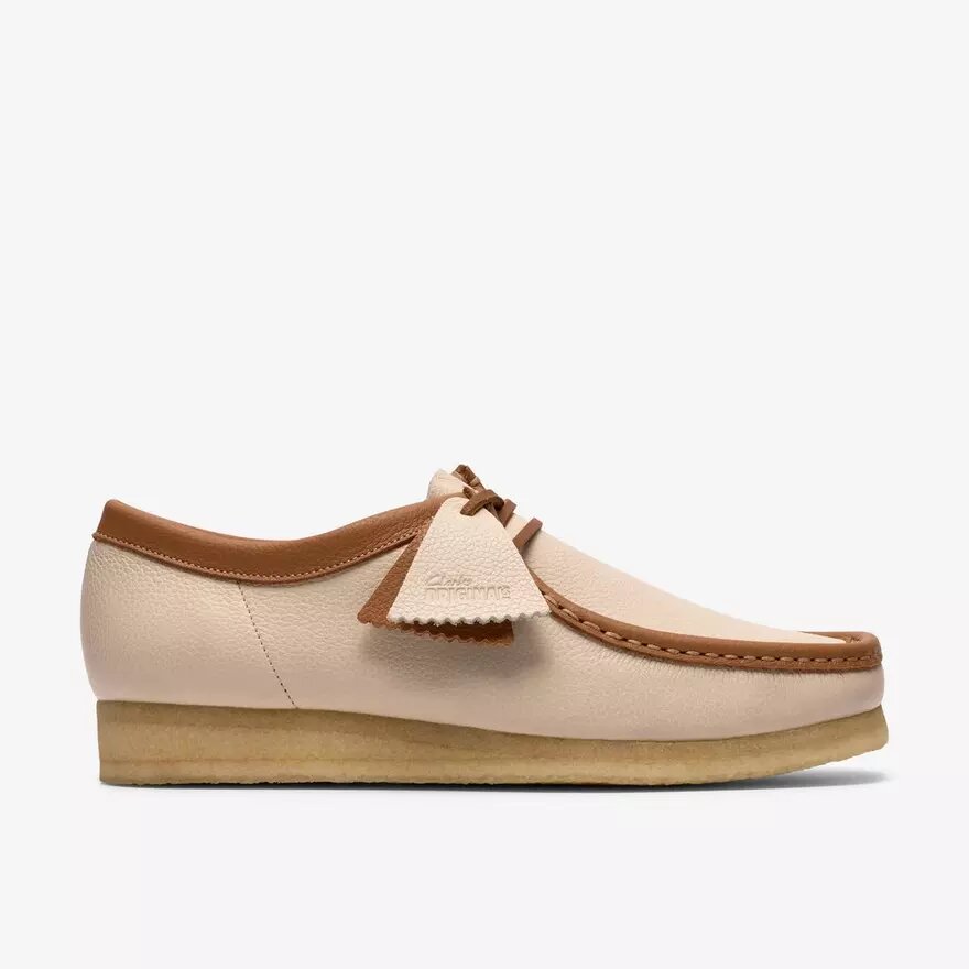 Wallabee da uomo in pelle bianca combinata Wallabee da uomo in pelle bianca combinata