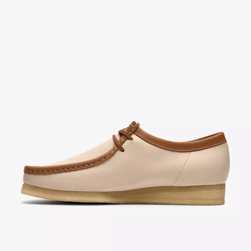 Wallabee da uomo in pelle bianca combinata Wallabee da uomo in pelle bianca combinata