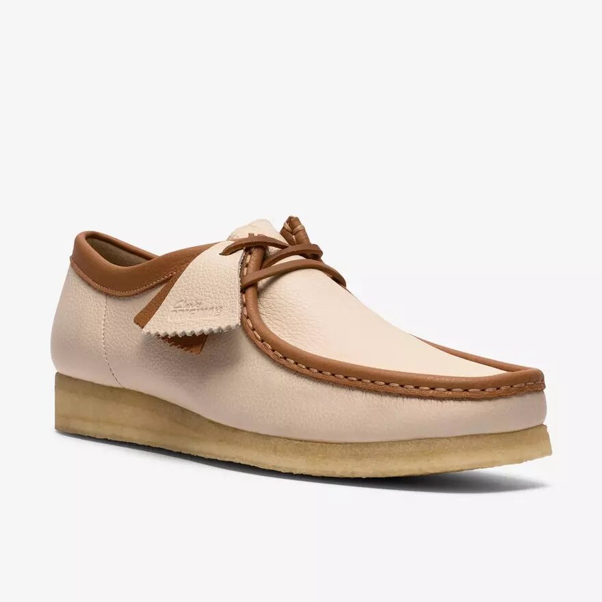 Wallabee da uomo in pelle bianca combinata Wallabee da uomo in pelle bianca combinata