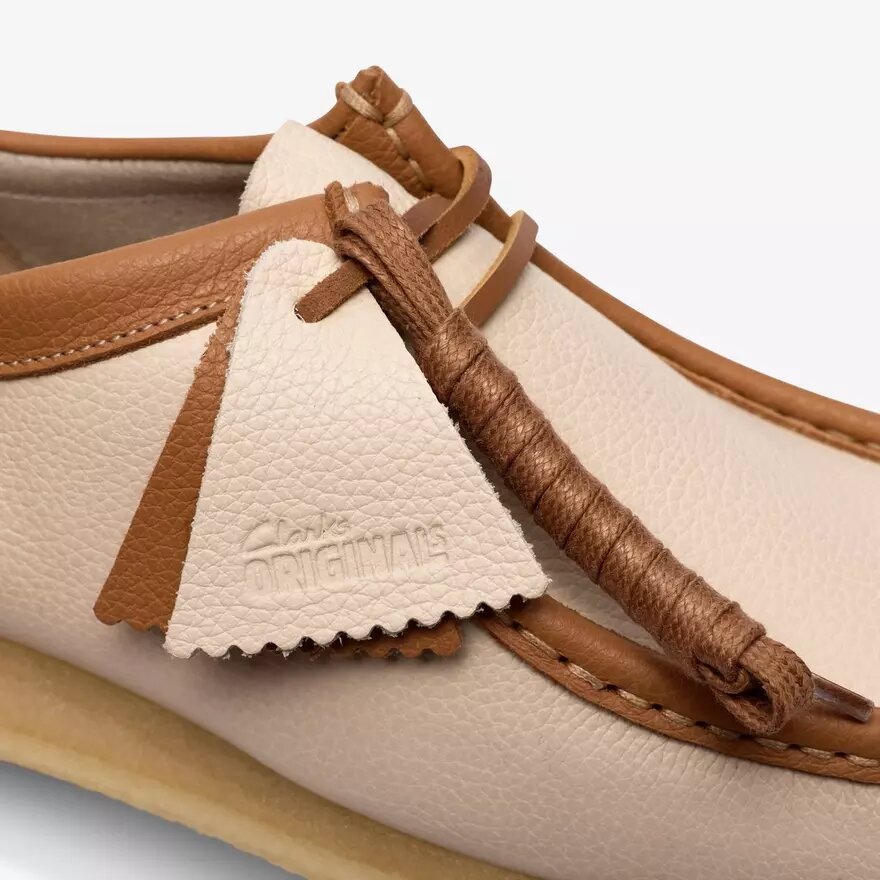 Wallabee da uomo in pelle bianca combinata Wallabee da uomo in pelle bianca combinata
