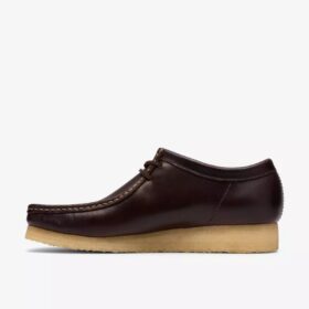 Wallabee da uomo in pelle marrone scuro