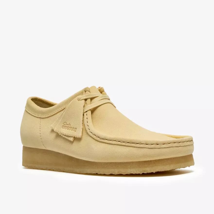 Wallabee da uomo in pelle scamosciata giallo pallido Wallabee da uomo in pelle scamosciata giallo pallido