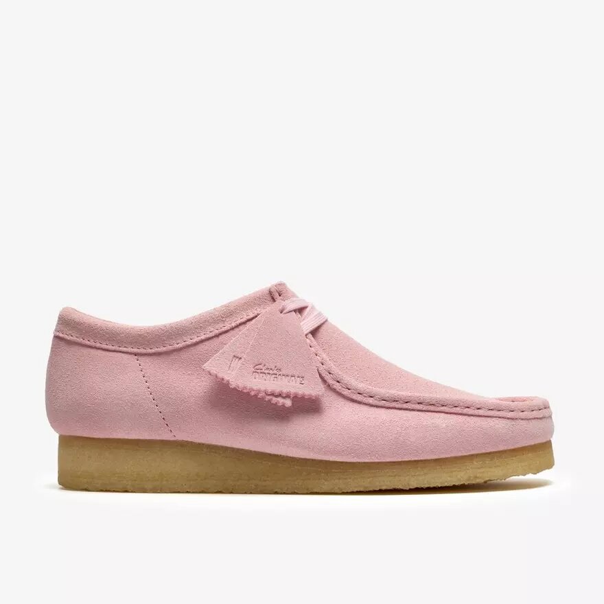 Wallabee da uomo Wallabees in pelle scamosciata rosa chiaro Wallabee da uomo Wallabees in pelle scamosciata rosa chiaro