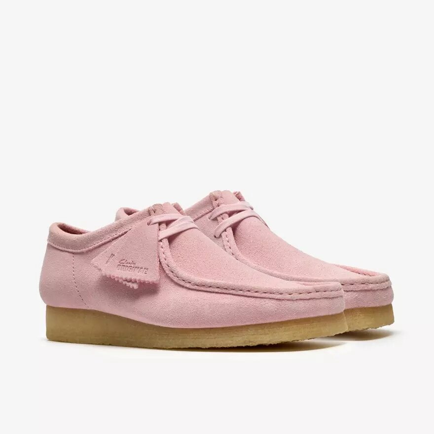 Wallabee da uomo Wallabees in pelle scamosciata rosa chiaro Wallabee da uomo Wallabees in pelle scamosciata rosa chiaro