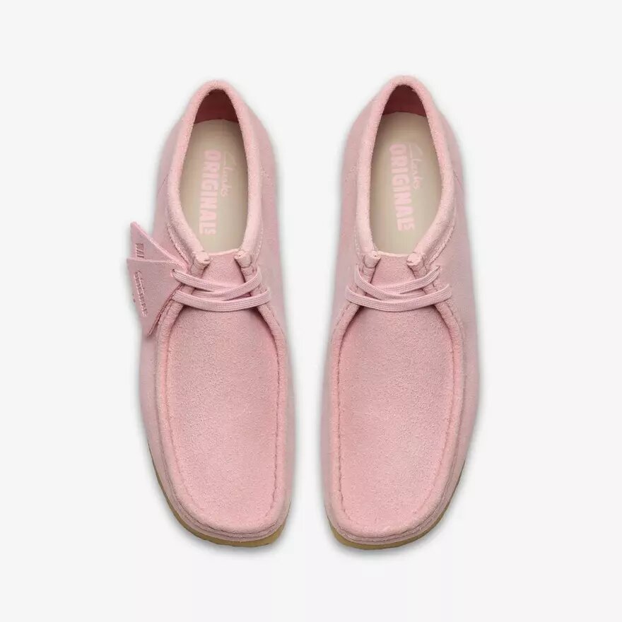 Wallabee da uomo Wallabees in pelle scamosciata rosa chiaro Wallabee da uomo Wallabees in pelle scamosciata rosa chiaro