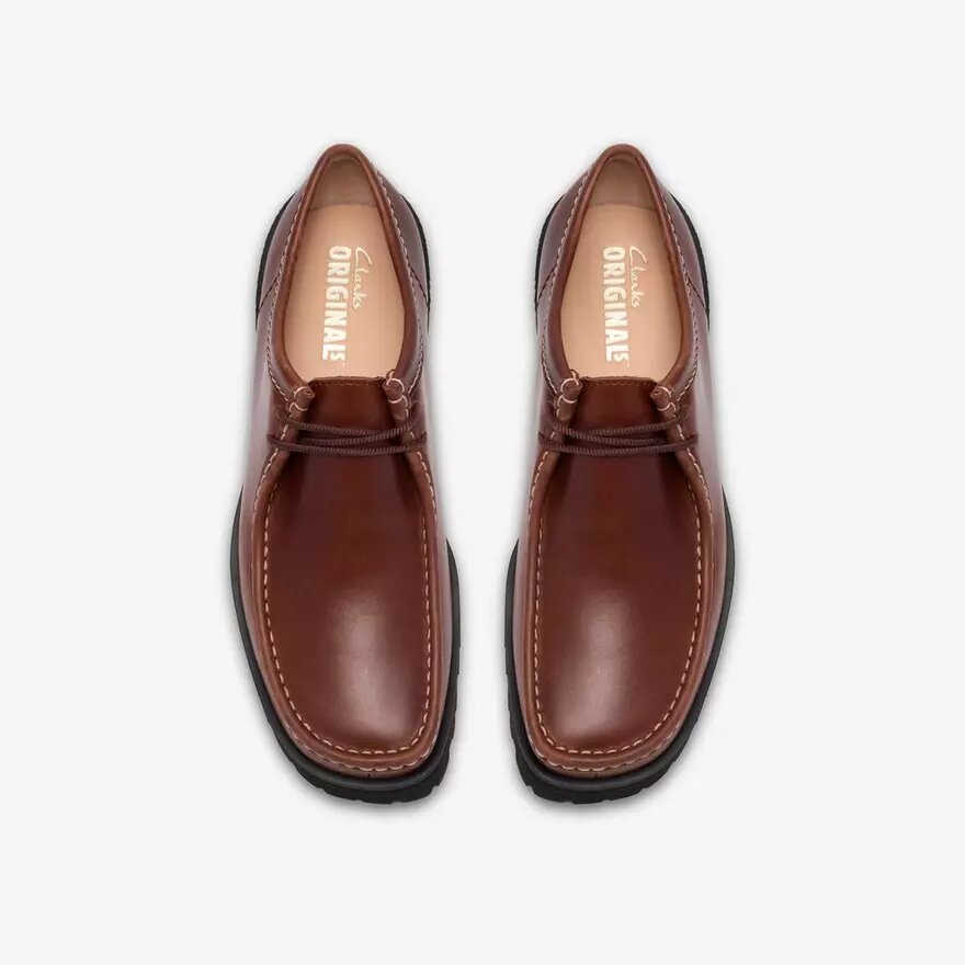 Wallabee Walla Yukoner da uomo in pelle marrone Wallabee Walla Yukoner da uomo in pelle marrone