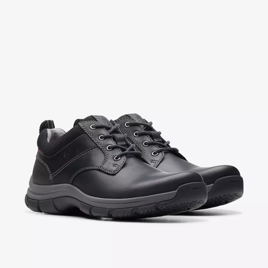 Walpath Low da uomo in pelle nera con lacci Walpath Low da uomo in pelle nera con lacci