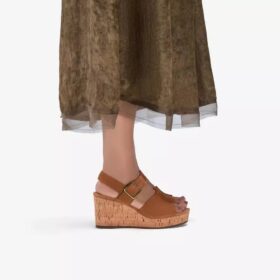 Zeppe con zeppa Sabina Dream in pelle scamosciata color cuoio da donna