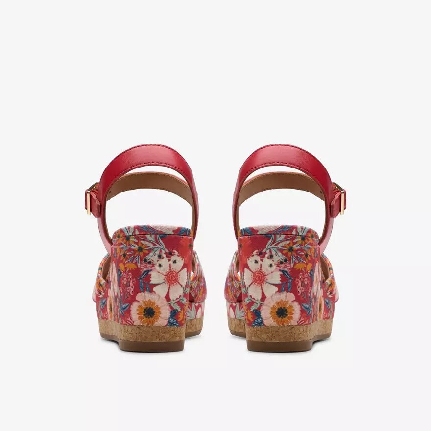 Zeppe da donna Chicly Floral con stampa rossa Zeppe da donna Chicly Floral con stampa rossa
