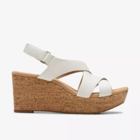 Zeppe da donna in pelle bianca modello Rose