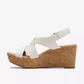Zeppe da donna in pelle bianca modello Rose