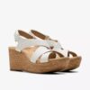 Zeppe da donna in pelle bianca modello Rose
