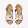 Zeppe da donna in pelle bianca modello Rose